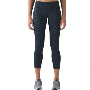 Lululemon Pace Rival Crop (19") Shatter Weave Desert Teal Alberta Lake / Black 4